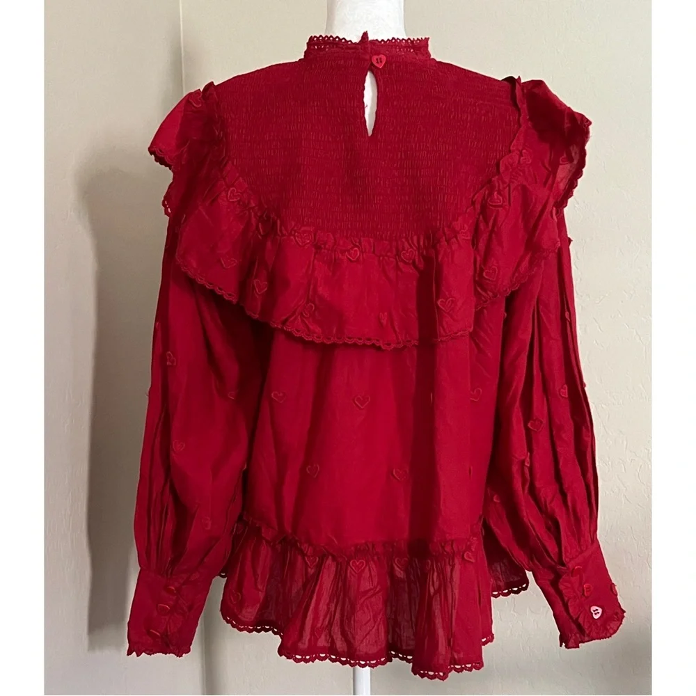 FARM Rio Red Ruffled Blouse - Picture 5 of 9